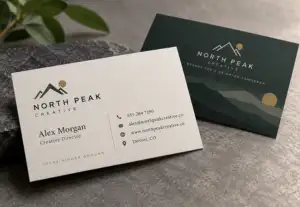 Minimalist North Peak business cards