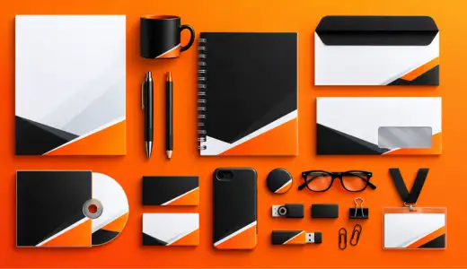 Modern brand identity stationery set flat lay mockup