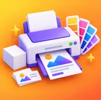 brand print collateral and printer icon