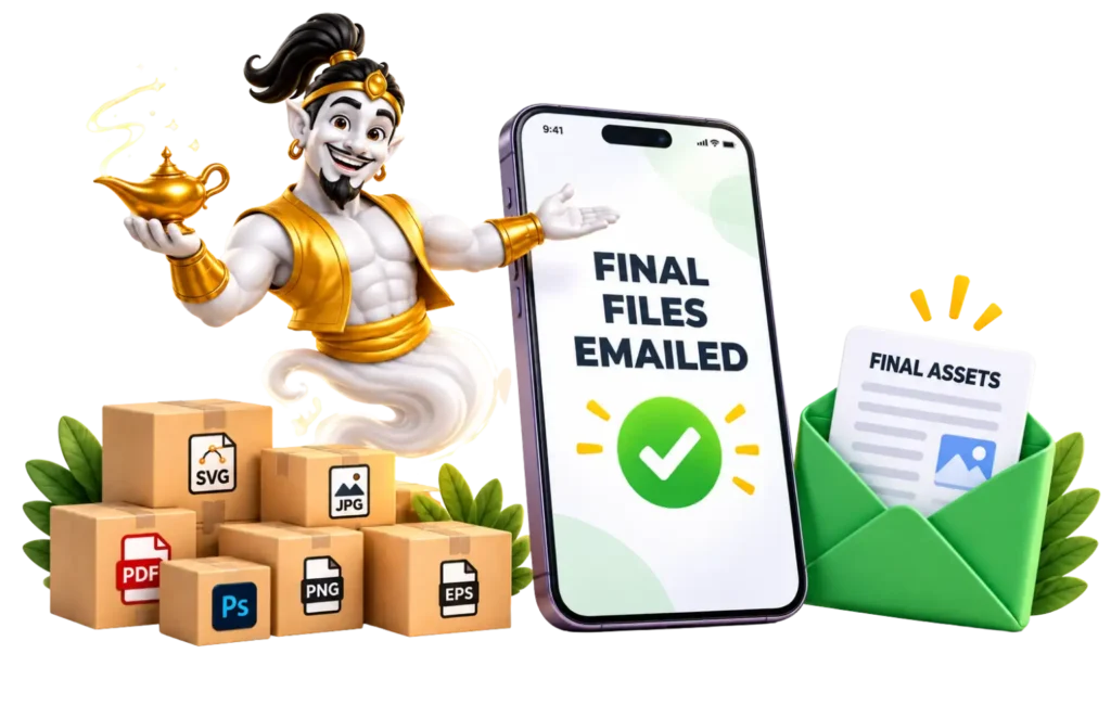 Final project files emailed delivery graphic