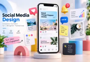 Mobile social media post graphics layout